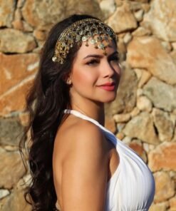 Tiara Testeira Dourada Com Moedas Dança Do Ventre/ Cigana/ Indiana - TM-U